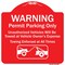 Signmission Warning Permit Parking Vehicles Towed Vehicle Owners Expense Towing Alum, 18" L, 18" H, RW-1818-9866 A-DES-RW-1818-9866 - alternate 1